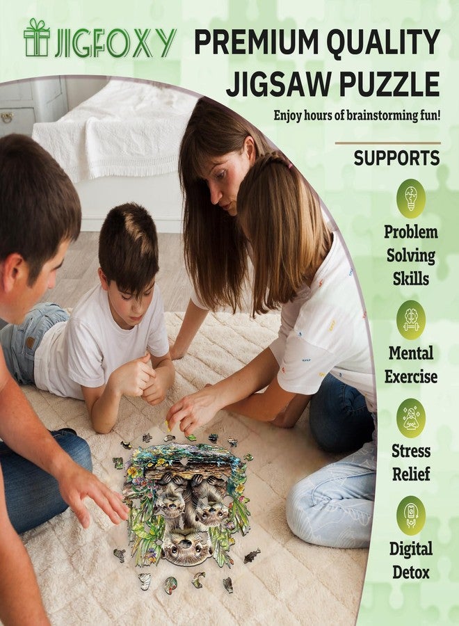 Jigfoxy Wooden Puzzles for Adults, Otter Wood Puzzle for Adults, Unique Animal-Shaped Wooden Jigsaw Puzzle, Christmas Thanksgiving Gifts for Puzzle Lovers, Family and Friends (M-11.4 * 10.9in-200pcs) - Image 5